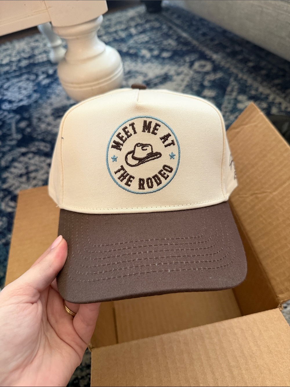 Meet Me At The Rodeo Two-Tone Cap - Cream & Brown